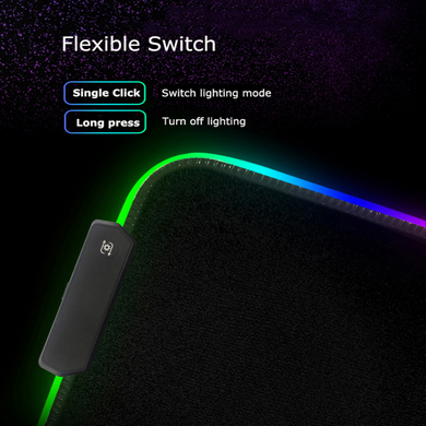 Ігрова поверхня SV RGB "Wave" з підсвічуванням 300x900x3mm для геймерів Чорний (sv2405-9)