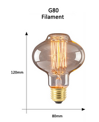 Лампа Едісона G80 Filament Pear 120х80 декоративна (sv0479)