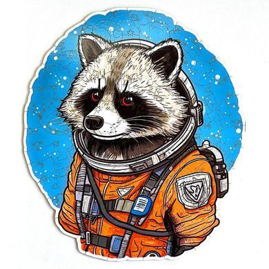 Дерев'яний пазл WOOWOO "Супер Єнот" A3 Помаранчевий (sv3271a3)