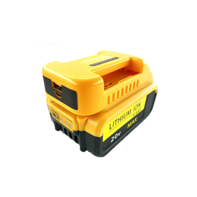 Адаптер зарядного пристрою USB для літій-іонного акумулятора Dewalt 18 В 20 В з USB та швидкою зарядкою Type C Жовтий (sv3818)