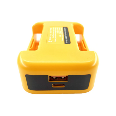 Адаптер зарядного пристрою USB для літій-іонного акумулятора Dewalt 18 В 20 В з USB та швидкою зарядкою Type C Жовтий (sv3818)