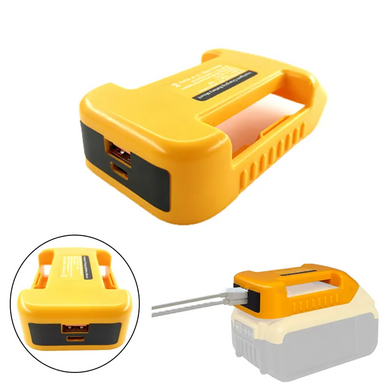 Адаптер зарядного пристрою USB для літій-іонного акумулятора Dewalt 18 В 20 В з USB та швидкою зарядкою Type C Жовтий (sv3818)