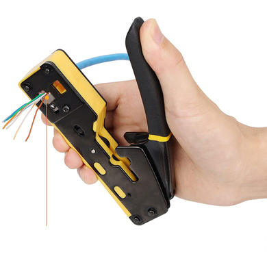 Многофункциональный обжимной инструмент SV для разъемов RJ45, cat5e, cat6, cat6a, 6P/8P Желтый (sv2618), Желтый