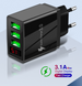 Сетевое зарядное устройство 36W Qc3.0 х 3 PD Fast Charge 3.1Аmax с ЖК дисплеем Черный (sv2157)