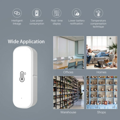 Розумний датчик температури та вологості Tuya smart WiFi Білий (sv3433)