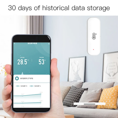 Розумний датчик температури та вологості Tuya smart WiFi Білий (sv3433)