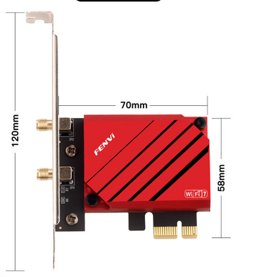 Сетевой адаптер FENVI 5,8 Гбит/с WIFI7 PCIE 8774 Мбит/с BE200 BT5.4 игровой Tri Band2.4G/5G/6 ГГц беспроводной (sv3661)