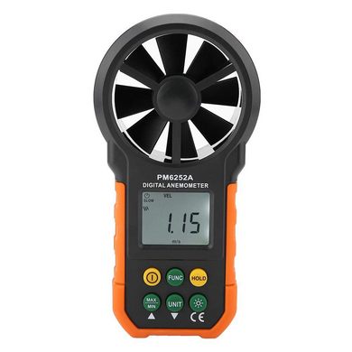Цифровий анемометр PEAKMETER PM6252A, портативний ручний вимірювач швидкості вітру (SV2502)