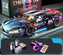 Конструктор спортивного автомобиля Lamborghini Cyberpunk 1:14 с подсветкой и дистанционным управлением (sv3955)