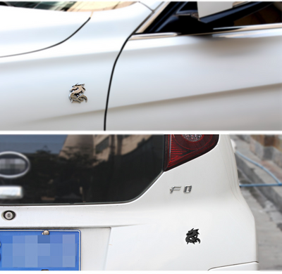 Наклейка на авто SV  F43604 металлическая в виде китайского дракона 6,5*6,1 см Серебристый (sv2636-6s)