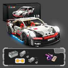 Конструктор автомобиль SV Porsche 911 1:14 с мотором, пультом и подсветкой (sv3956)