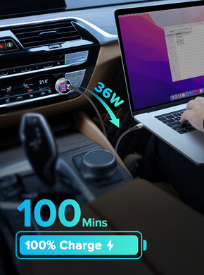 Автомобільний зарядний пристрій SV QOOVI 80 Вт PD USB Type C, двопортовий (sv2538)