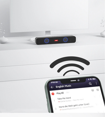 Звукова панель, бездротова колонка bluetooth 5.1 із вбудованою батареєю 404*61*69mm Чорний (sv1899)