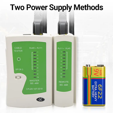 Тестер Ethernet-патчкордов AMPCOM Tester RJ45 Cat5 Cat6 CAT7 8P 6P LAN Cable and RJ11 Telephone Cable (sv3830)