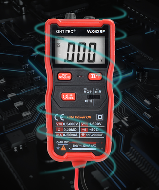 Мультиметр QHTITEC  WX628F ЖК-дисплей с автоматическим диапазоном напряжения переменного / постоянного тока (sv2465)