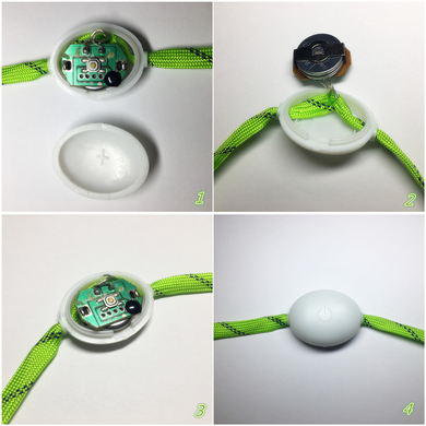 Шнурки SV RGB, що світяться, з кнопкою для перемикання режимів Білий (sv2158)