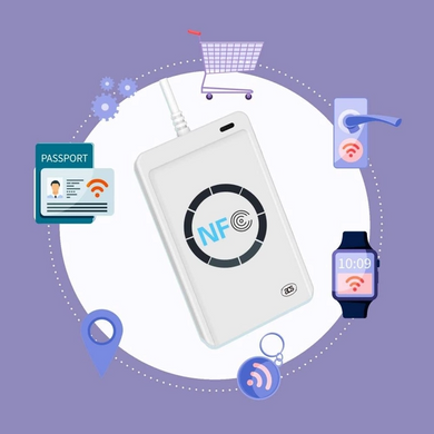 NFC зчитувач безконтактний, сканер ID-карт, модуль для смарт-карт ACS ACR122U-A9 (sv2901)