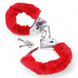 Меховые наручники SV металлические универсальные Красный (sv2624red1)
