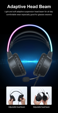 Игровые наушники ONIKUMA RGB с гибким HD-микрофоном, игровые гарнитуры 3,5 мм для ПК, Xbox PS4, PS5 (sv3489bl)