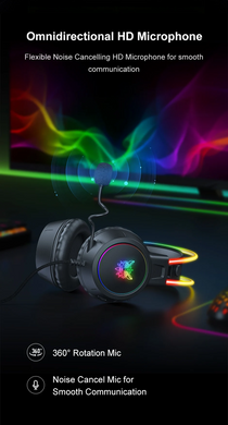 Игровые наушники ONIKUMA RGB с гибким HD-микрофоном, игровые гарнитуры 3,5 мм для ПК, Xbox PS4, PS5 (sv3489bl)