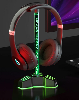 Подставка для наушников SV светящаяся с атмосферной RGB-подсветкой с USB входом Зеленый (sv3844d)