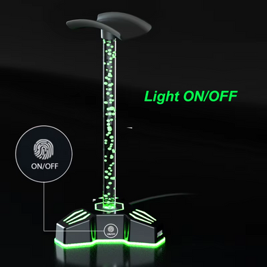 Подставка для наушников SV светящаяся с атмосферной RGB-подсветкой с USB входом Зеленый (sv3844d)