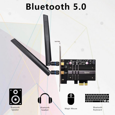 Wi-Fi адаптер FENVI Intel AX3000 PCI-e 2.4Gbps 802.11ax Bluetooth 5.0 дводіапазонний 2.4 Ghz + 5 Ghz з радіатором (sv0039)