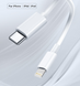 Кабель для iPhone 11/12/13/14 Pro 20W 5A Білий 1 метр