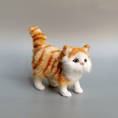 Мягкая игрушка SV в виде кота 12x6x12cm, Оранжевый