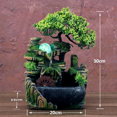 Настільний декоративний фонтан/водоспад Lucky Tree з місяцем та рибалкою 20*15*30 cm (sv1113-2)