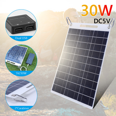 Сонячна панель 30W 5V для заряджання телефону та інших гаджетів (sv1790-30)