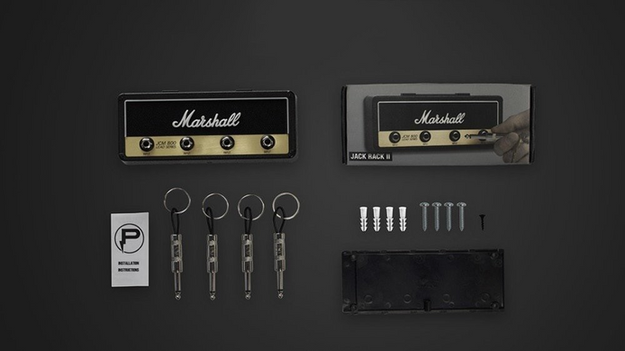 Ключница Marshall ретро на 4 ключа в виде гитарного усилителя 196х70 мм Маршал Черная (sv0060)