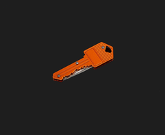 Брелок-нож в виде ключа 12.5 cm, Оранжевый
