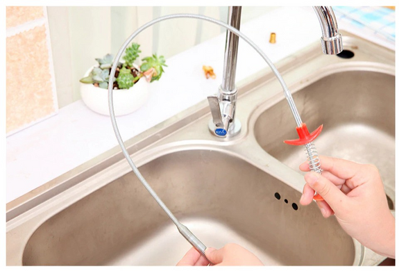 Прибор для чистки труб Drain Cleaners сливная змея 62 см для кухонной раковины  (sv0214)