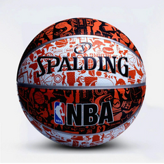Мяч баскетбольный Spalding 7 размер суперпрочный из искусственной кожи Оранжевый+белый+черный  (sv0187)