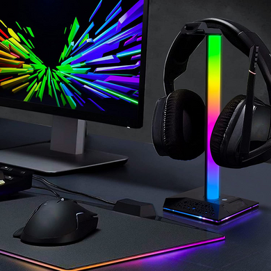 Подставка для наушников SV c USB-хабом светящаяся с атмосферной RGB-подсветкой (sv3911)