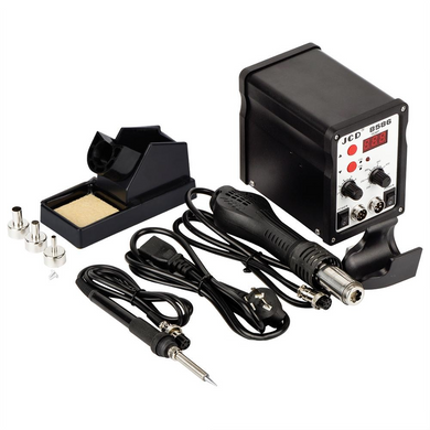Паяльна станція з феном JCD 8586 SMD з РК-дисплеєм + насадки для фену