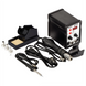 Паяльна станція з феном JCD 8586 SMD з РК-дисплеєм + насадки для фену