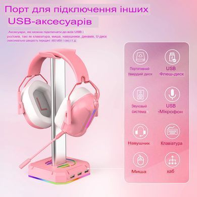 Подставка для наушников SV G2 3в1 для гарнитуры RGB с USB зарядкой (sv3113pin)