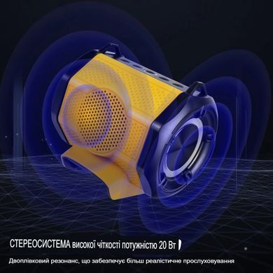 Портативный динамик SV с портом USB + Type-C, Bluetooth колонка от аккумулятора DeWalt 18-20V Желтый (sv3811)