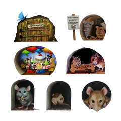 Наклейки для дома Funny Mouse Hole 7 шт в виде мыши (sv2765)