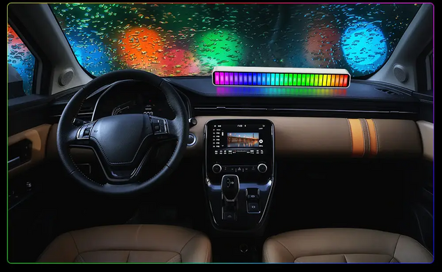 Планка вловлює ритм 32 RGB LED звукова для декору з керуванням з програми на смартфоні, Білий