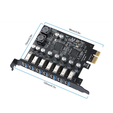 Порт для ПК PCI-e у 7 x USB 3.2 Чорний (sv2304)