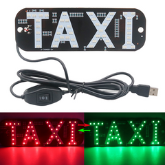 LED табло такси (taxi) USB для авто 150 см Красный/Зеленый (sv2385)