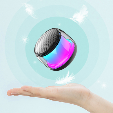 Беспроводной Bluetooth-динамик SV с подсветкой 80*80*62mm (sv2282)
