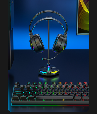 Подставка для гарнитуры SV H3 RGB с AUX входом 291*116*29,6 мм Черный (sv3114)