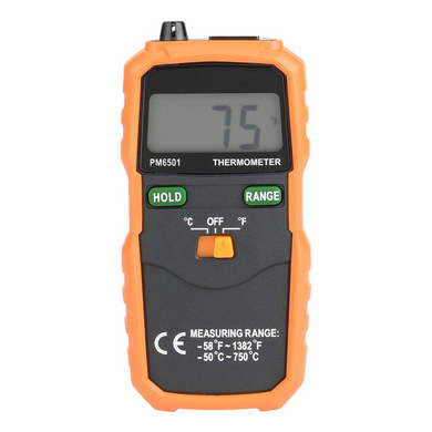 Цифровий термометр типу K PEAKMETER PM6501 РК-дисплей для високоточного вимірювання температури, шкала Цельсія/Фаренгейта (sv2452)