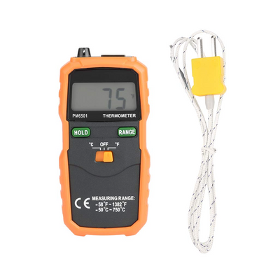 Цифровий термометр типу K PEAKMETER PM6501 РК-дисплей для високоточного вимірювання температури, шкала Цельсія/Фаренгейта (sv2452)