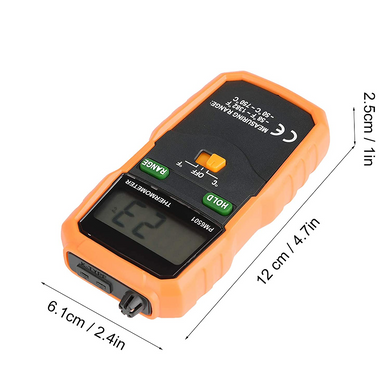 Цифровий термометр типу K PEAKMETER PM6501 РК-дисплей для високоточного вимірювання температури, шкала Цельсія/Фаренгейта (sv2452)
