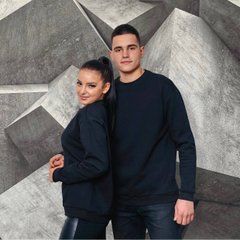 Світшот чоловічий Baysho Тринитка на флісі Базовий з манжетом Чорний (TF1112-100), S